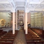 Malowanie prezbiterium i budowa ołtarza ołtarz z relikwiami św. Faustyny Kowalskiej i bł. ks. Michała Sopoćki.